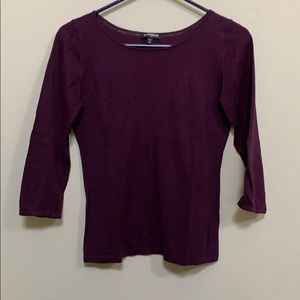 Express lightweight purple 3/4 sleeve sweater